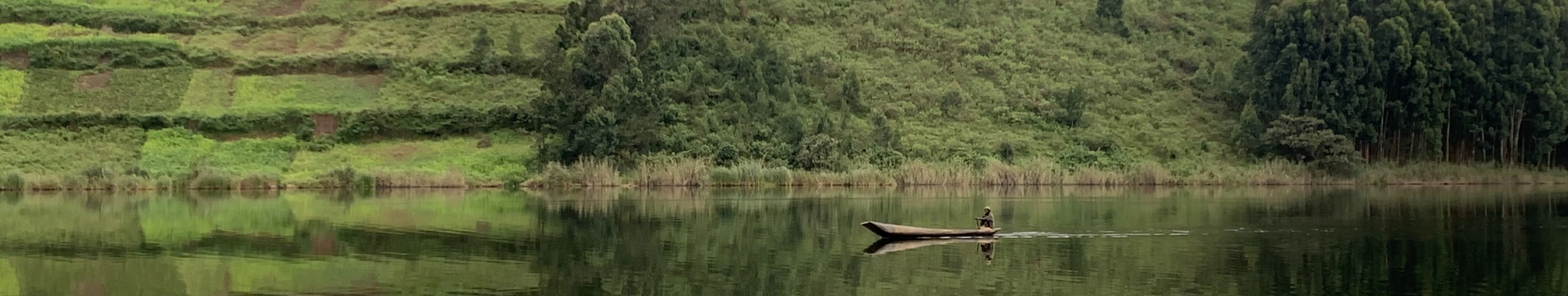 A canoe in a river